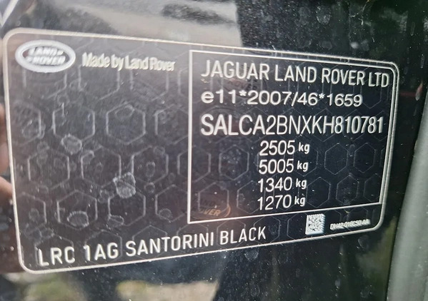 Land Rover Discovery Sport cena 127700 przebieg: 87000, rok produkcji 2019 z Ślesin małe 781